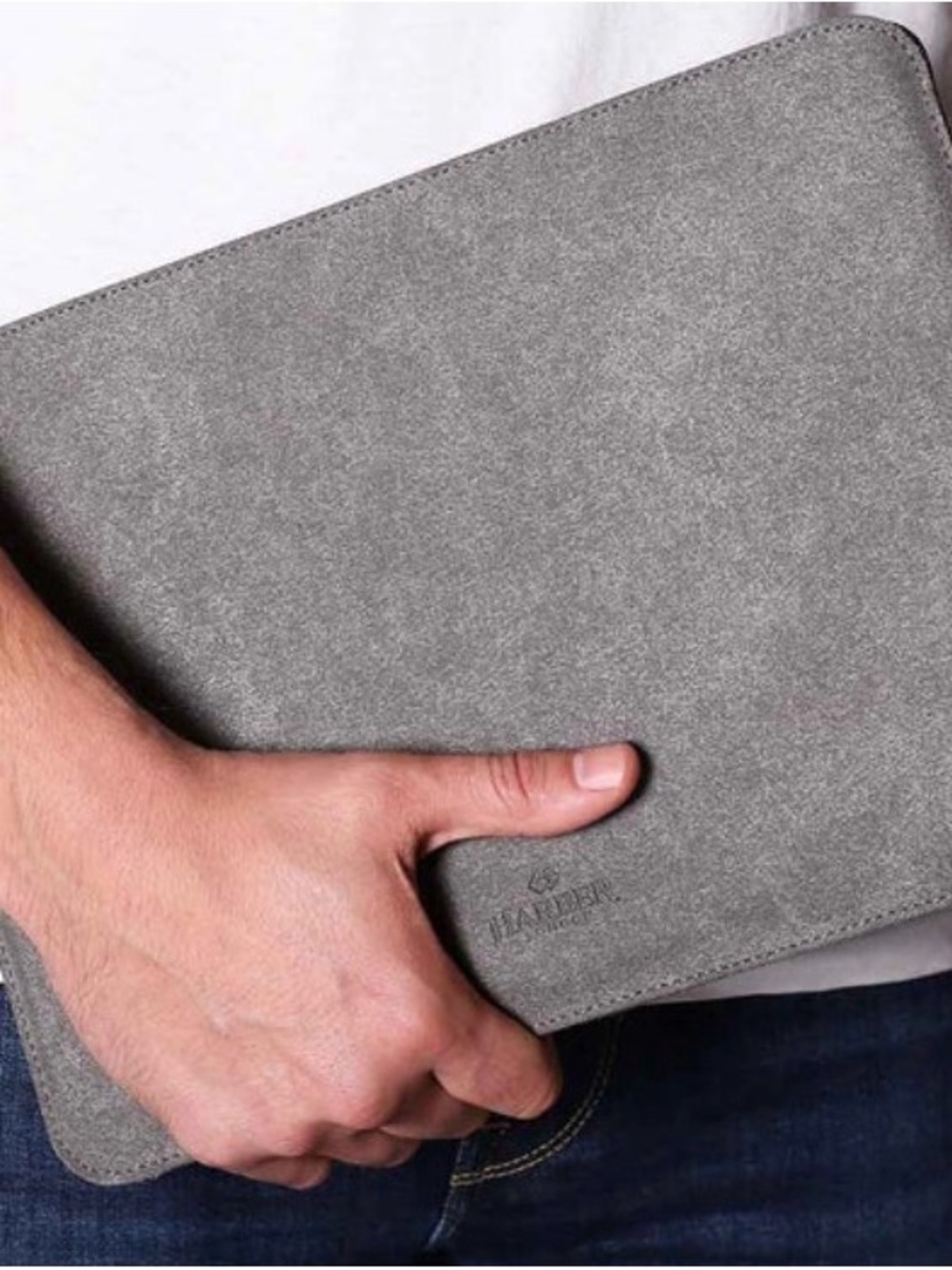 Harber London Slim Microfibre MacBook Sleeve Case, Grey, like new